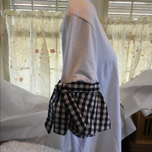 A.moon White Cotton plaid trim shirt - Picture 4 of 5